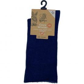 Angora Wool Blend Loose Top Socks - NO SEAM - Navy