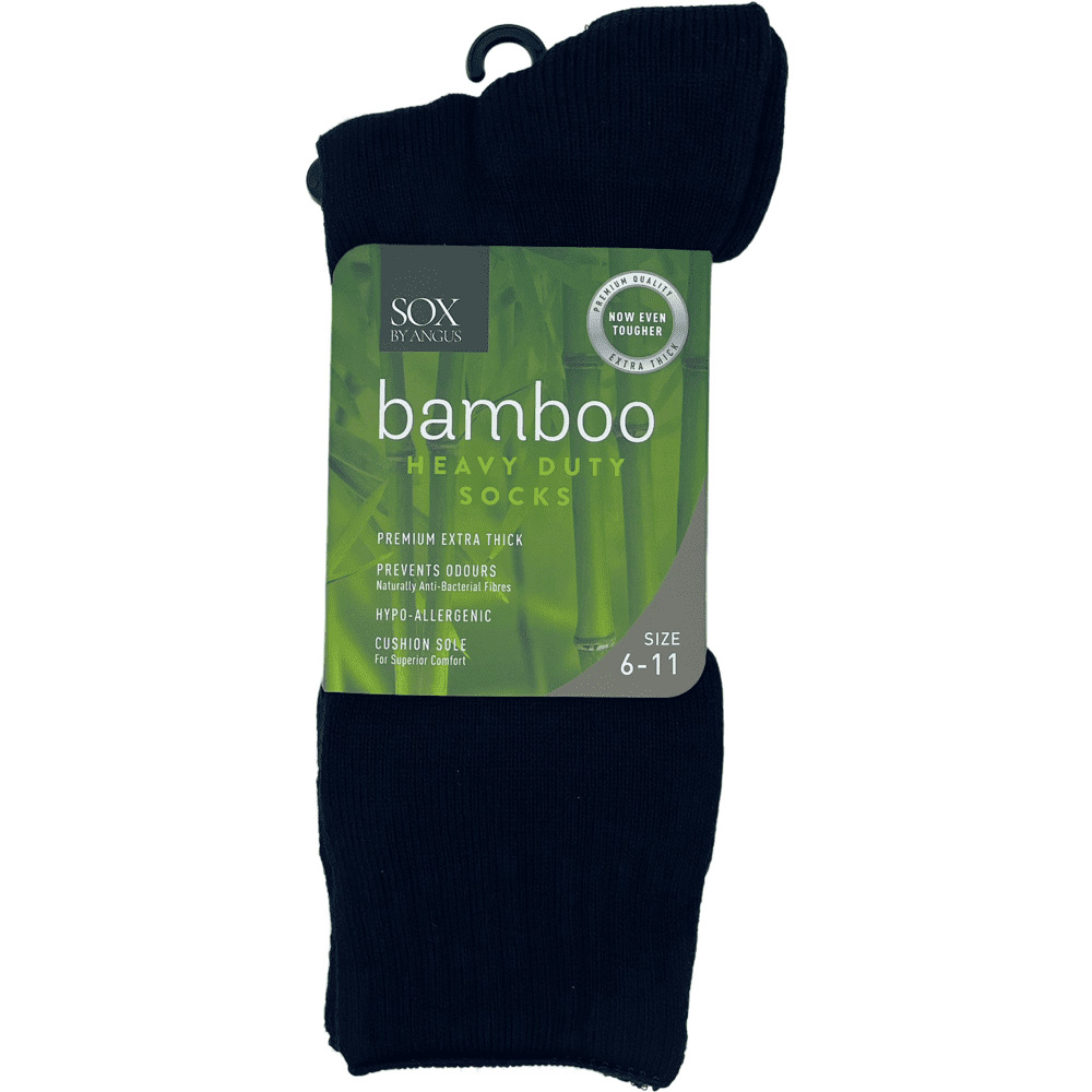bamboo heavy duty socks black
