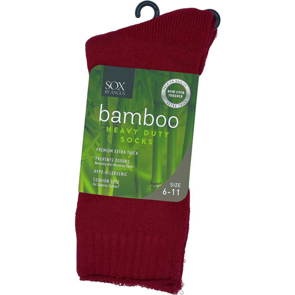 bamboo heavy duty socks burgundy
