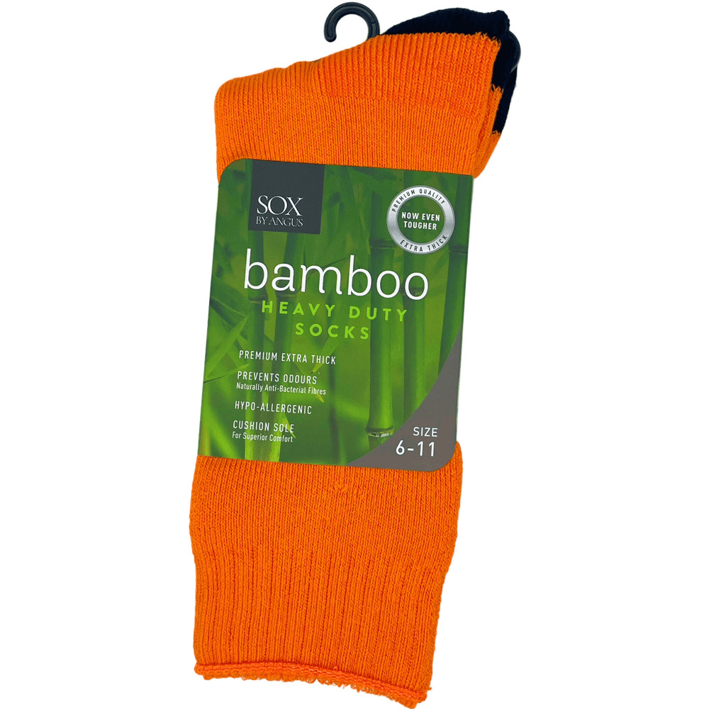 bamboo heavy duty socks flour orange/black